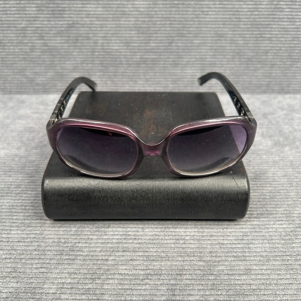 Coach Audrey S669 Purple Rectangle Y2k Sunglasses Grommet Hardware Women 135